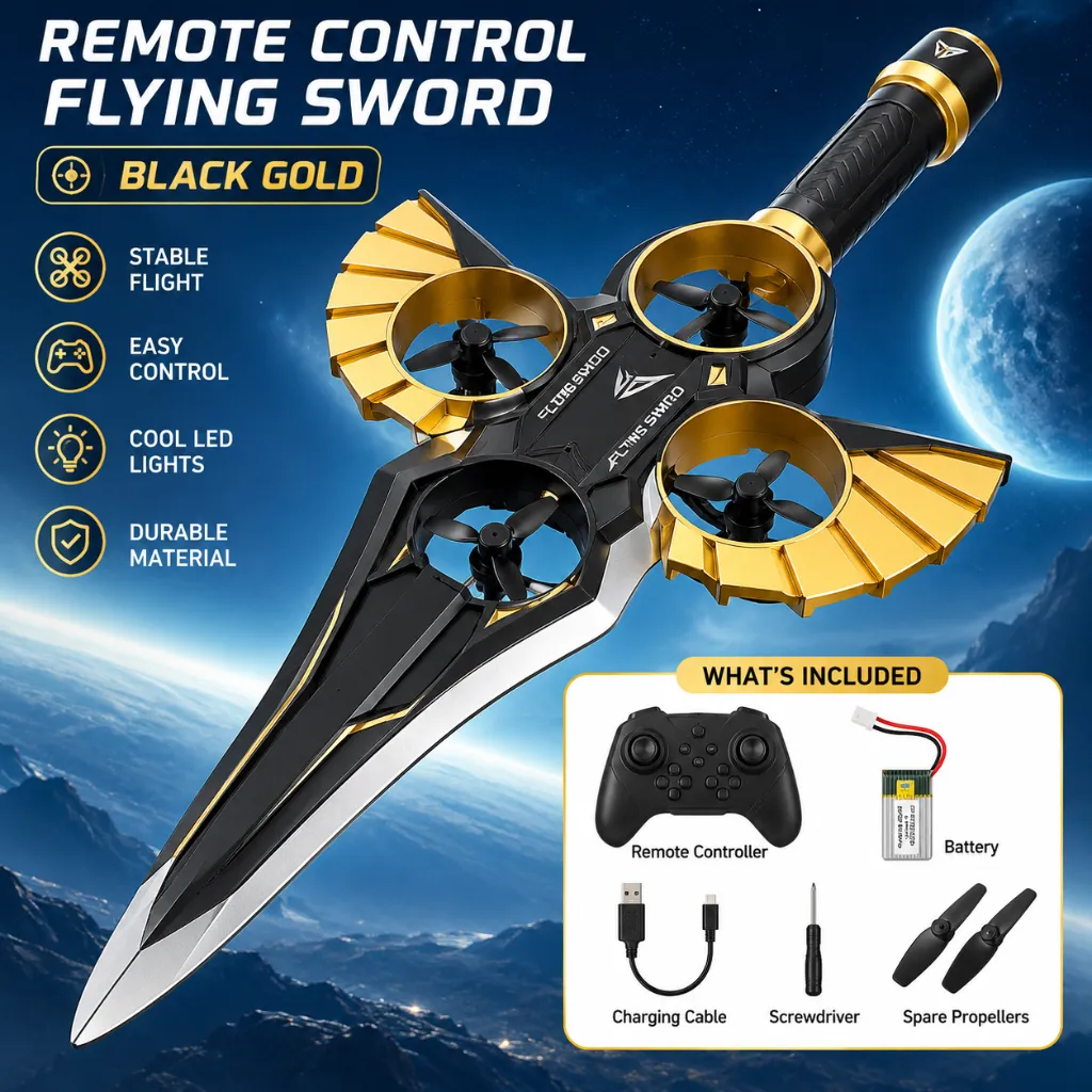REMOTE CONTROL FLYING SWORD-SHAPED TOY DRONE