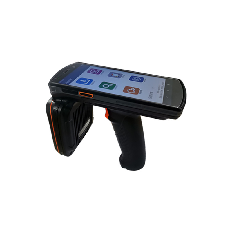 Computadora móvil de mano Android con lector RFID UHF y empuñadura de pistola con gatillo