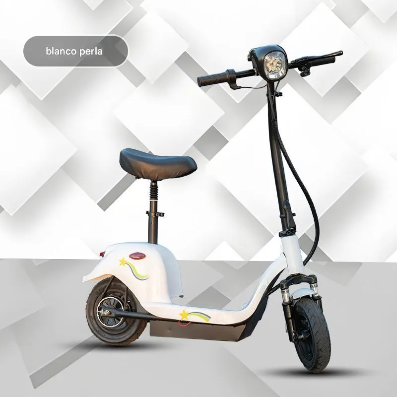 MINI SCOOTER ELÉCTRICO URBANO CON ASIENTO (negro)